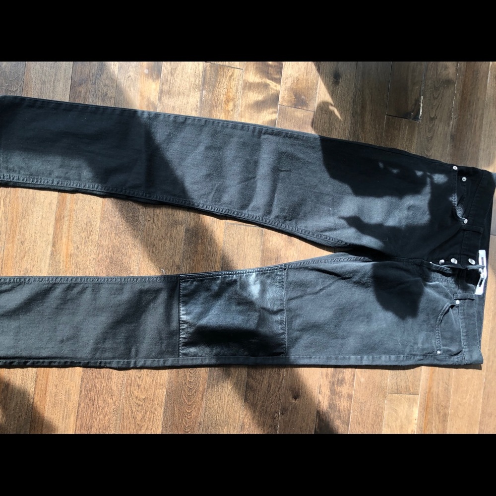 Men’s Alexander McQueen Leather Patch Jeans